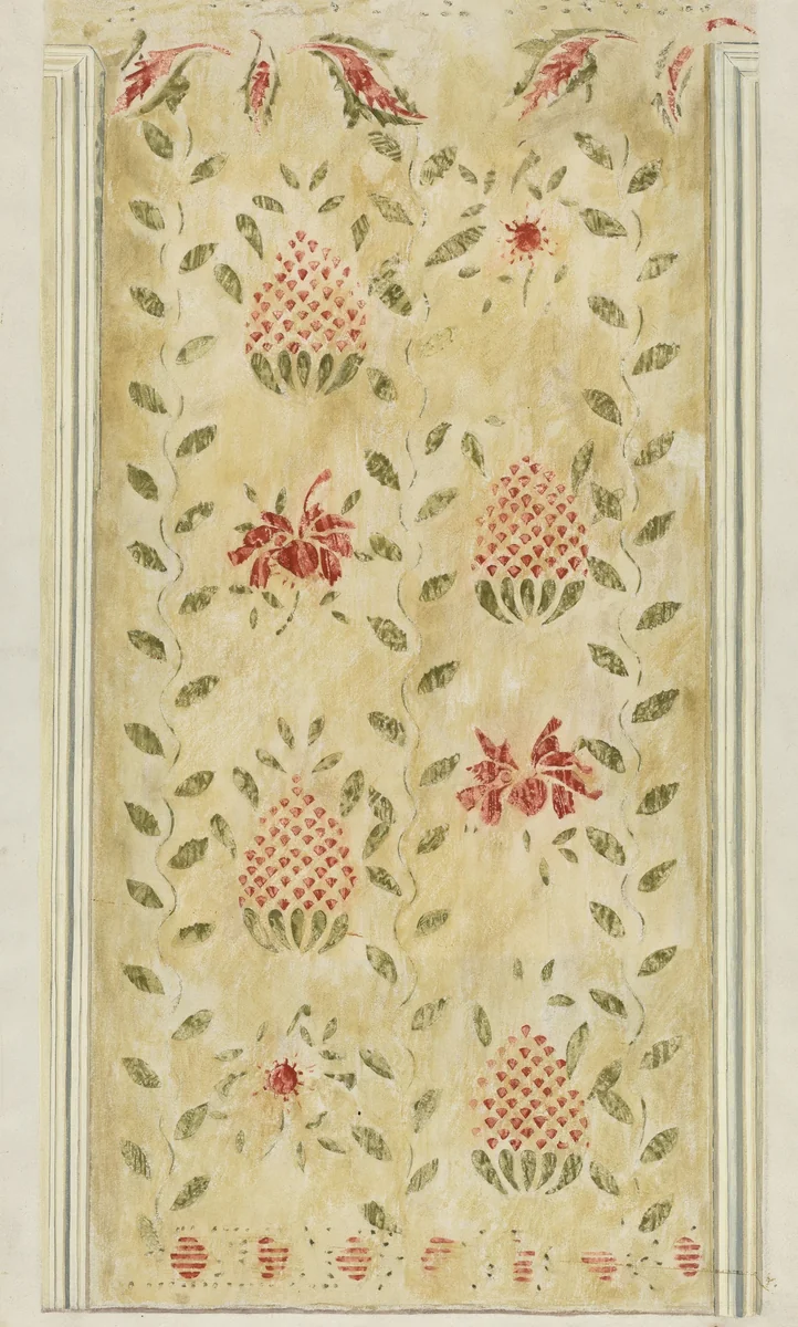 Bedroom Stencil by Mildred E. Bent, index of american design, 1935-1942