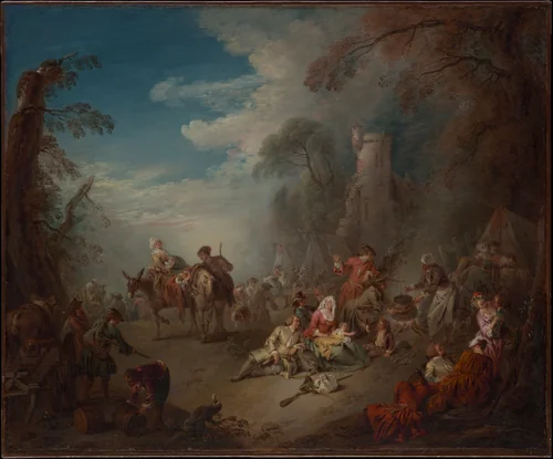 Troops at Rest by Jean Baptiste Joseph Pater, painting, 1720-1730