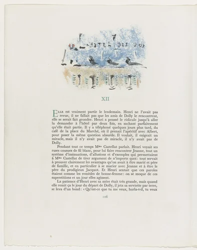 Headpiece (page 106) from Mille Regrets (A Thousand Regrets) by Christian Bérard, illustrated book, 1947