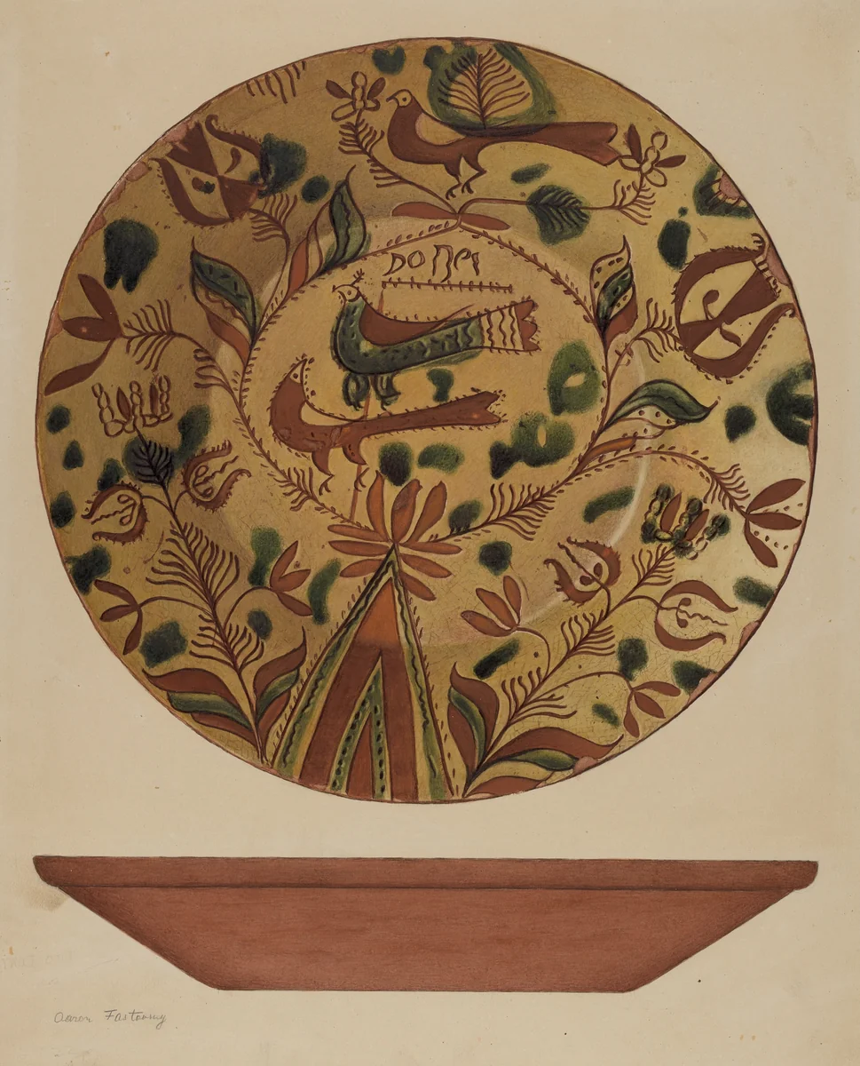 Pa. German Plate by Aaron Fastovsky, index of american design, 1941
