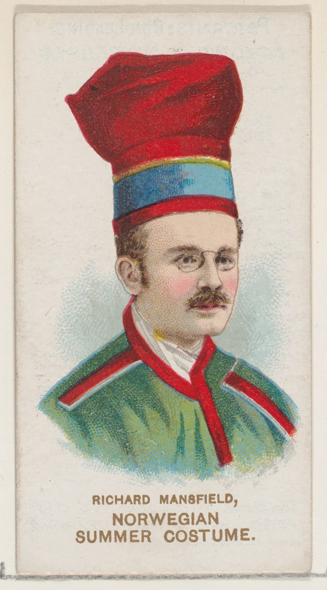 Richard Mansfield in Norwegian Summer Costume, from the set Actors and Actresses, First Series (N70) for Duke brand cigarettes by W. Duke, Sons & Co., print, 1888-1889