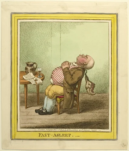 Fast Asleep by James Gillray, print, 1806