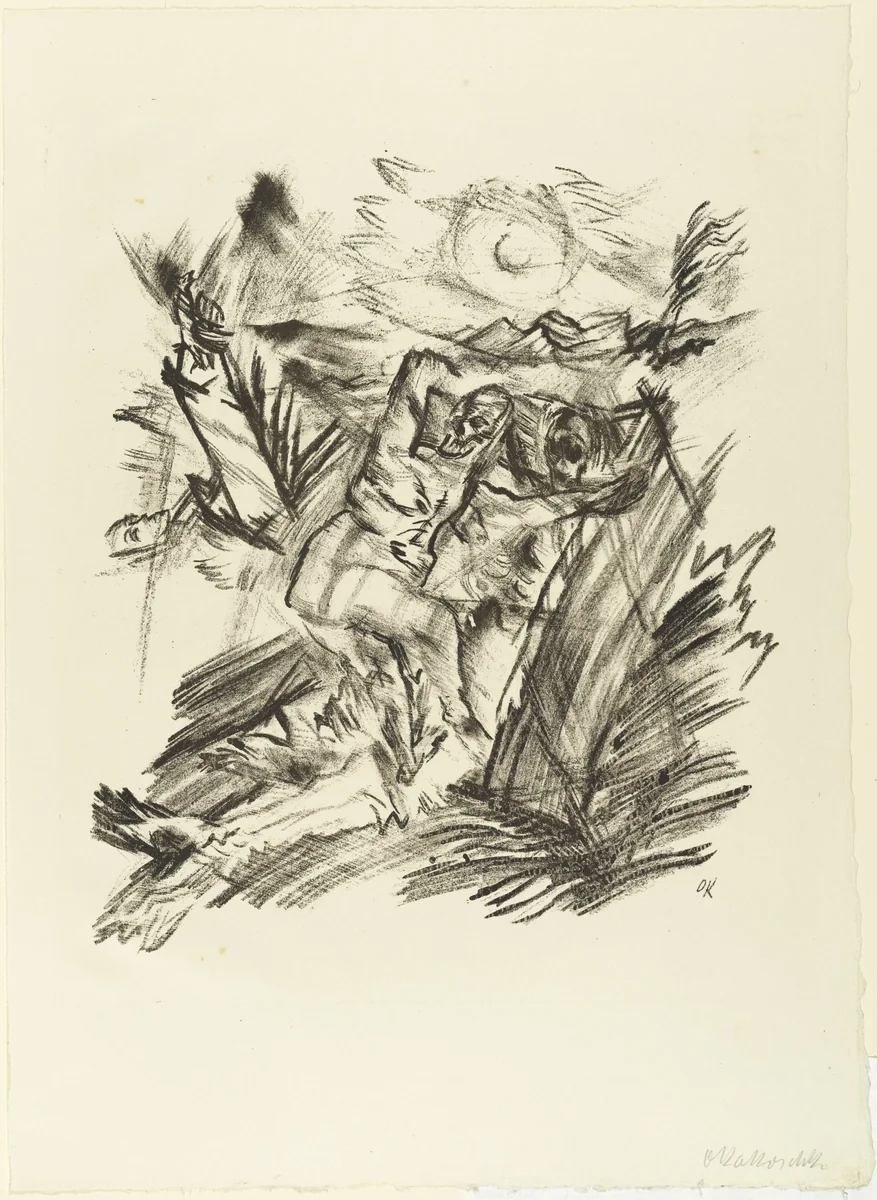 The Last Judgement (Das jüngste Gericht) (plate 3) from The Bound Columbus (Der gefesselte Columbus) by Oskar Kokoschka, print, 1916