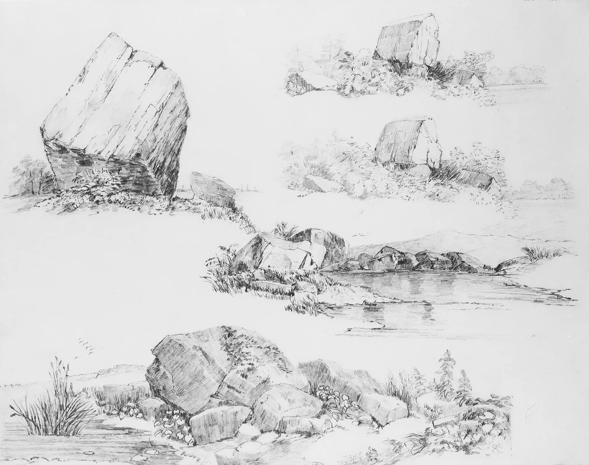 Study of Rocks by John William Casilear, artwork, 1850-1860