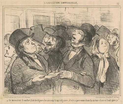 Ce Monsieur Courbet, fait des figures ... vulgaires ... by Honoré Daumier, print, 1855
