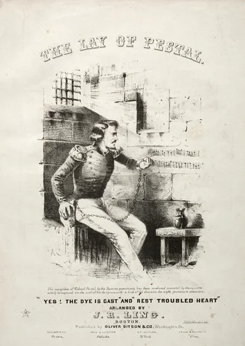 The Lay of Pestal - Sheet Music Cover by Winslow Homer, print, 1855-1865