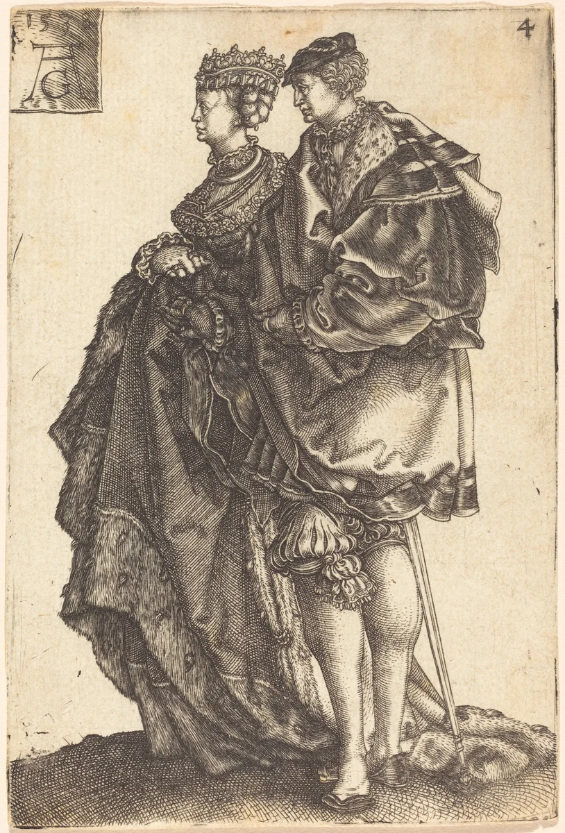 Large Wedding Dancers by Heinrich Aldegrever, print, 1538