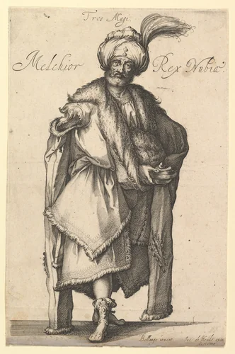 Melchior, after Three Magi series by Jacques Bellange by Matthäus Merian, print, 1610-1620