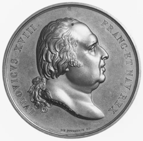 Louis XVIII, King of France by Bertrand Andrieu, metalwork, 1814