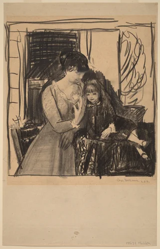 Anne and Her Mother by George Bellows, drawing, 1917
