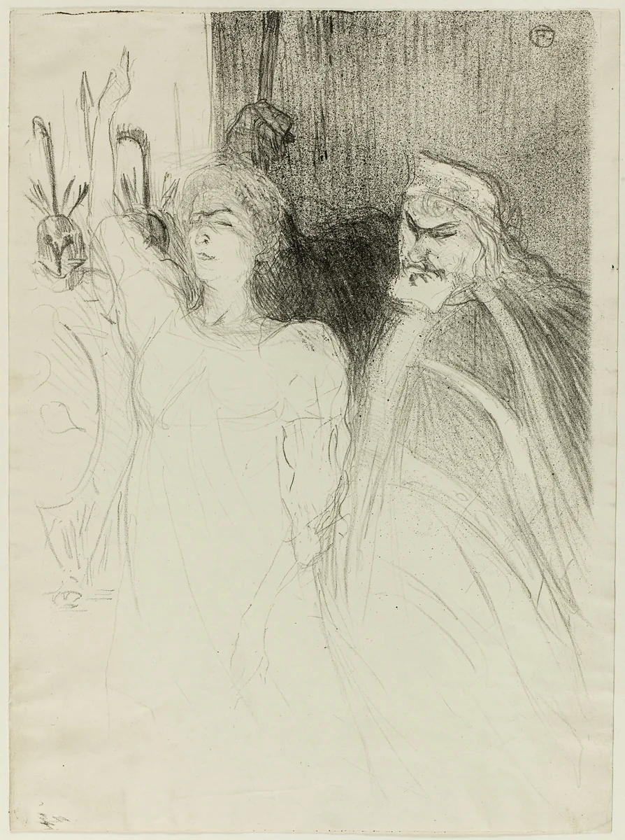 Bartet and Mounet-Sully, in Antigone by Henri de Toulouse-Lautrec, print, 1893