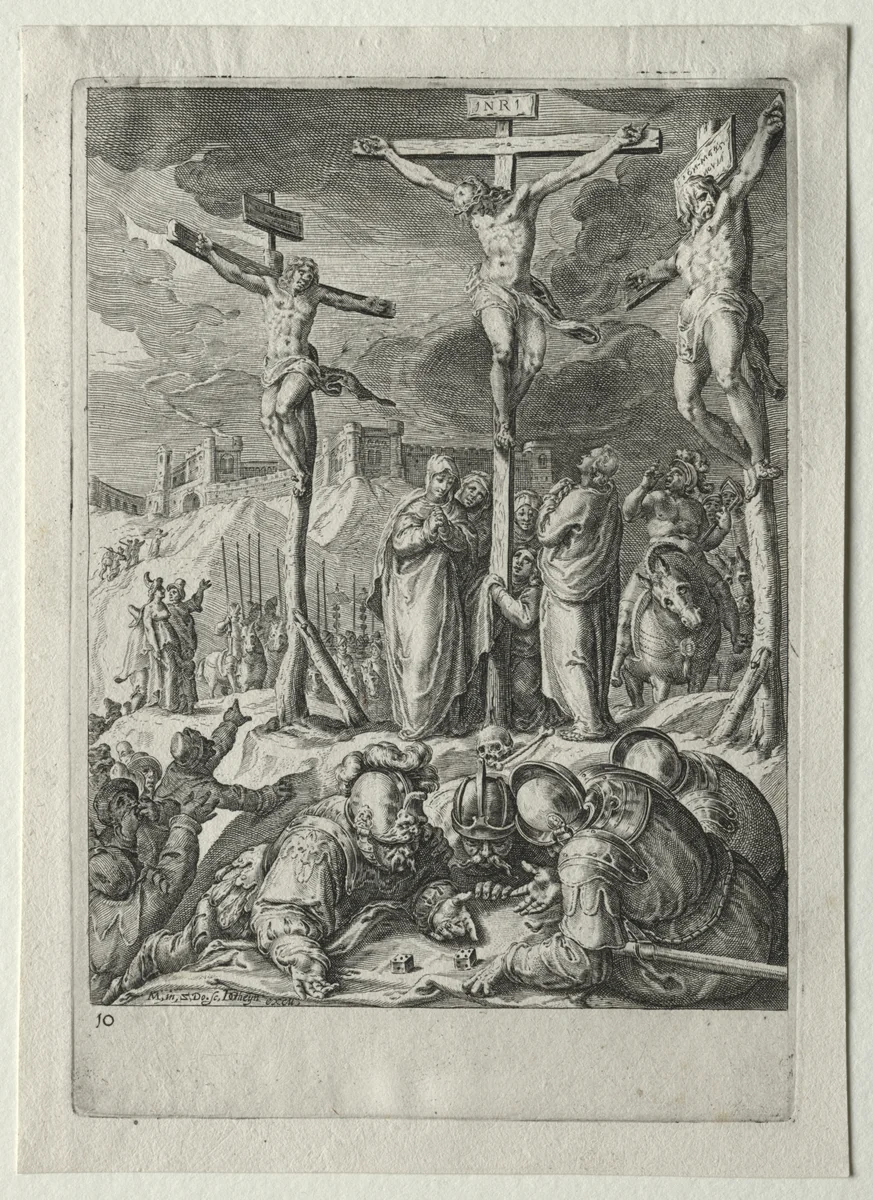 Passion Set: The Crucifixion by Zacharias Dolendo, print, 1596
