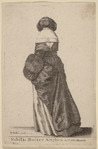 Nobilis Mulier Anglica, in Vestitu Hiemali by Wenceslaus Hollar, print, 1643