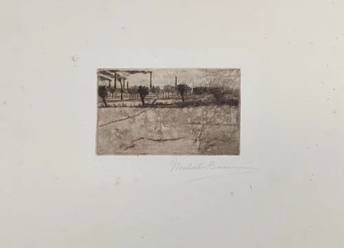 Landscape with Industrial Plants by Umberto Boccioni, print, 1909