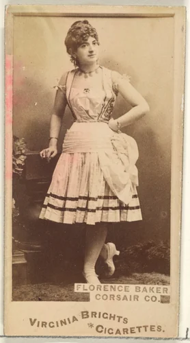Florence Baker, Corsair Co., from the Actors and Actresses series (N45, Type 1) for Virginia Brights Cigarettes by Allen & Ginter, photograph, 1885-1891