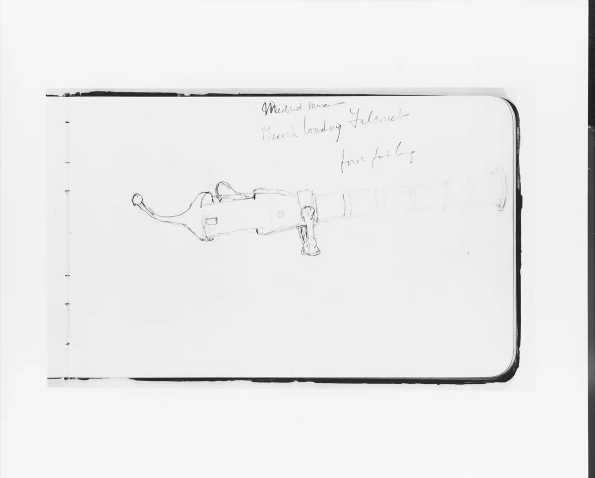 Breech Loading Falconet (from Sketchbook) by Albert Bierstadt, artwork, 1891