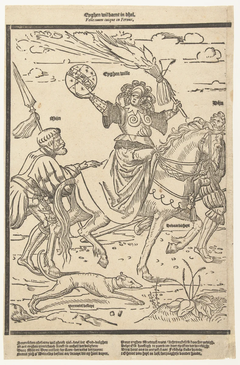 De eigen wil by anonymous, print, 1520-1560