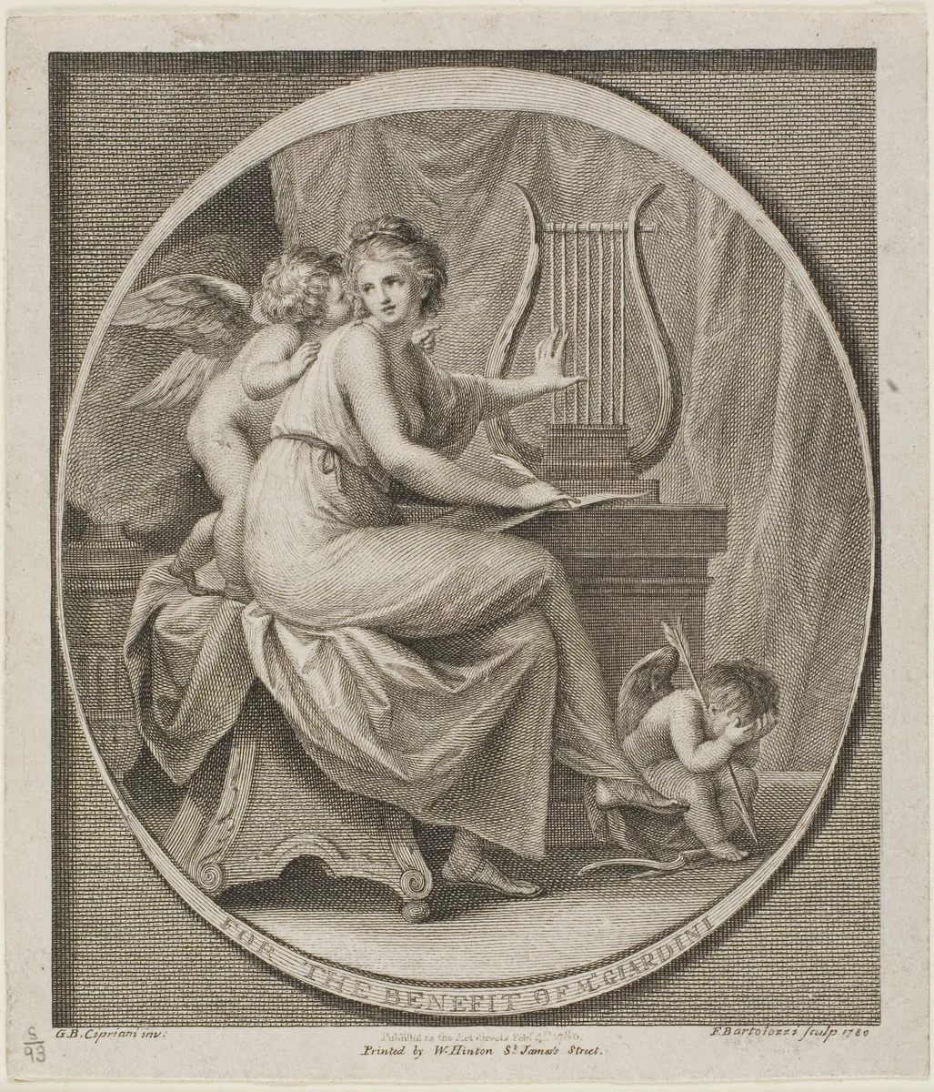 Ticket for the Benefit of M. Gardini by Francesco Bartolozzi, print, 1780