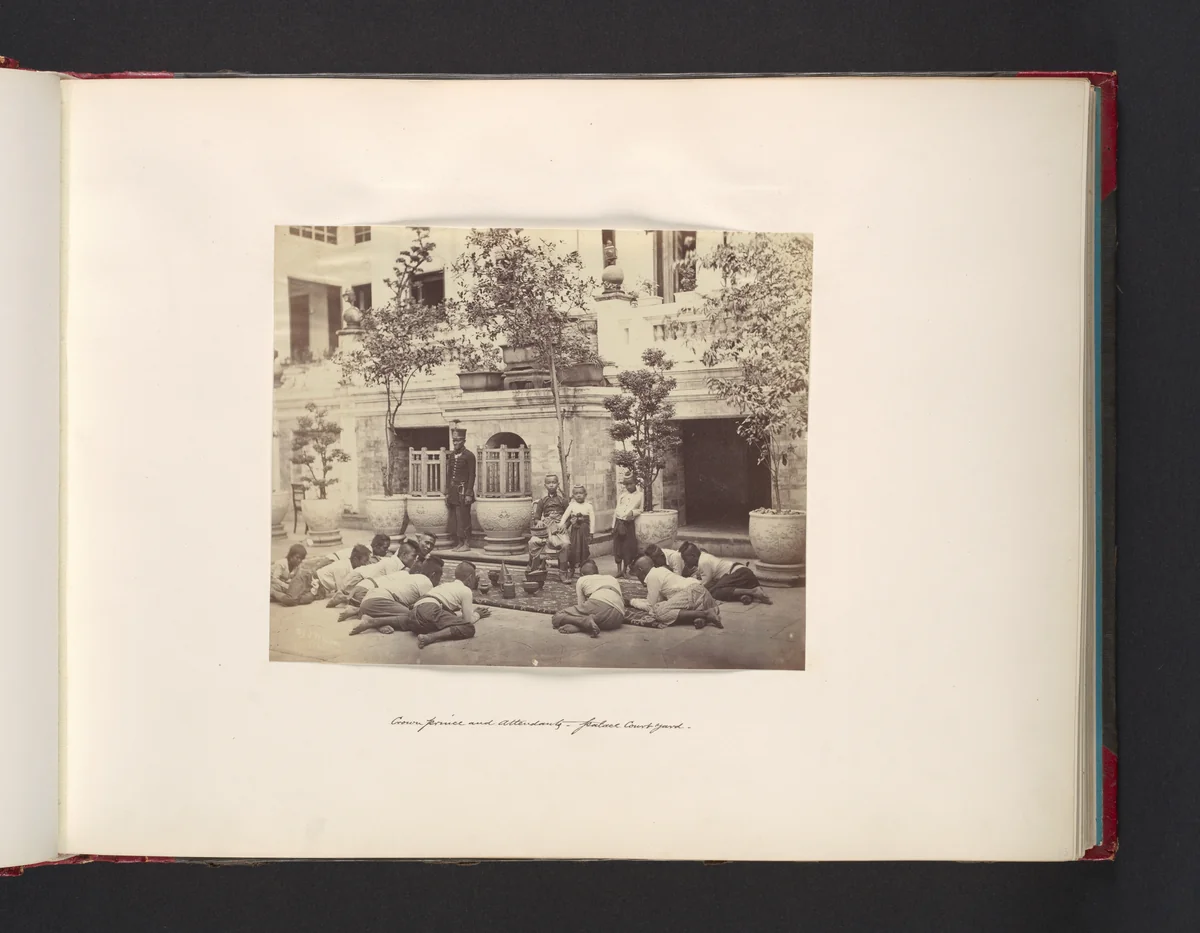 Crown Prince and Attendants, Palace Courtyard by John Thomson, photograph, 1865