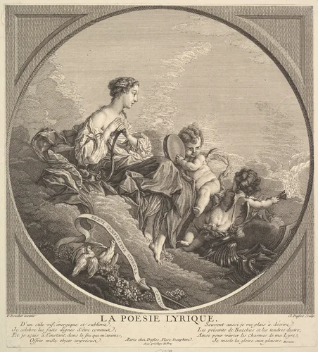 Lyrical Poetry by Claude Augustin Duflos le Jeune, print, 1736-1746