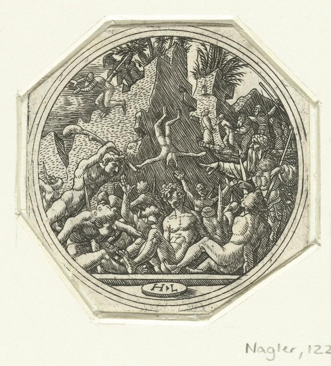 Martelaarschap van de tienduizend by Unknown, print, 1505-1533