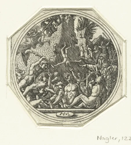 Martelaarschap van de tienduizend by Unknown, print, 1505-1533