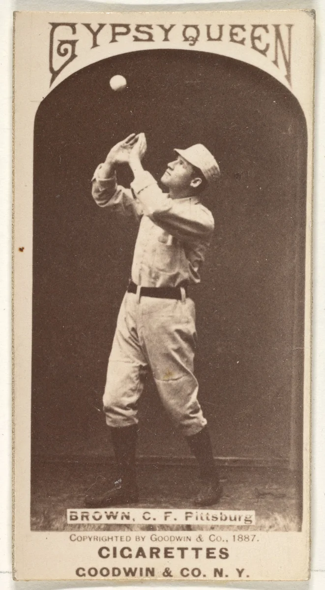 Thomas "Tom" Tarlton Brown, Center Field, Pittsburgh, from the Old Judge series (N172) for Old Judge and Gypsy Queen Cigarettes by Goodwin & Company, photograph, 1887