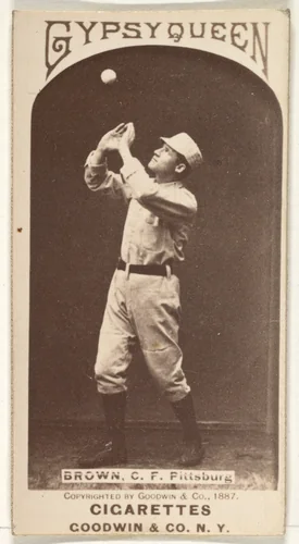 Thomas "Tom" Tarlton Brown, Center Field, Pittsburgh, from the Old Judge series (N172) for Old Judge and Gypsy Queen Cigarettes by Goodwin & Company, photograph, 1887