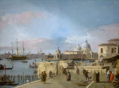 Entrance to the Grand Canal from the Molo, Venice by Canaletto, painting, 1742-1744