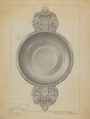 Pewter Porringer by Charles Cullen, index of american design, 1936