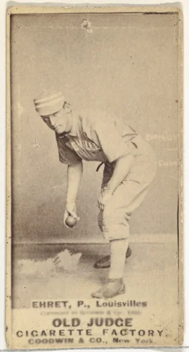 Philip Sydney "Red" Ehret, Pitcher, Louisville Colonels, from the Old Judge series (N172) for Old Judge Cigarettes by Goodwin & Company, photograph, 1887-1890