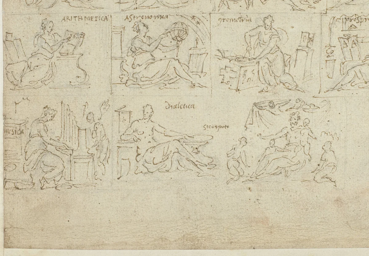De vrije kunsten by anonymous, drawing, 1550-1570