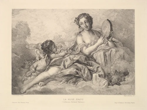 The Muse Erato, from "Gazette des Beaux-Arts" by Albert Ardail, print, 1890