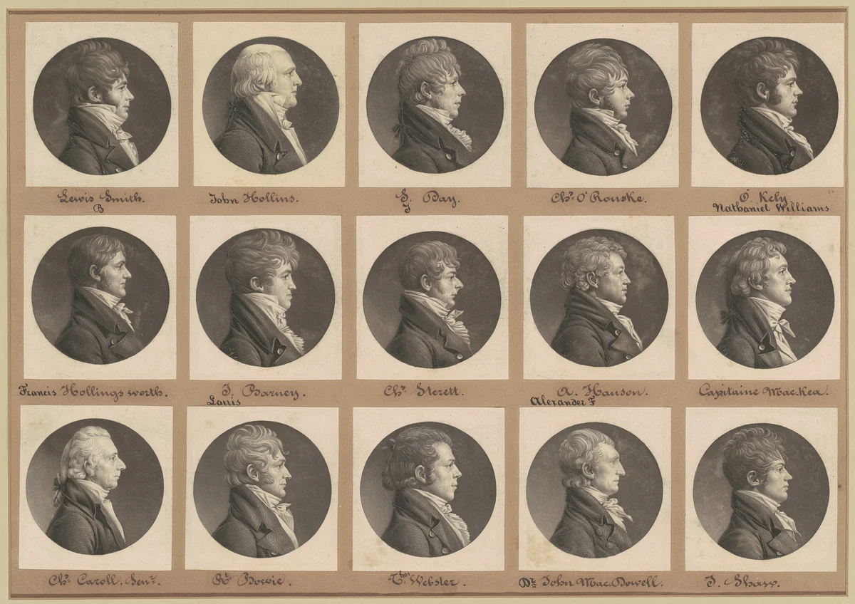 Saint-Mémin Collection of Portraits, Group 28 by Charles B. J. Févret de Saint-Mémin, volume, 1804