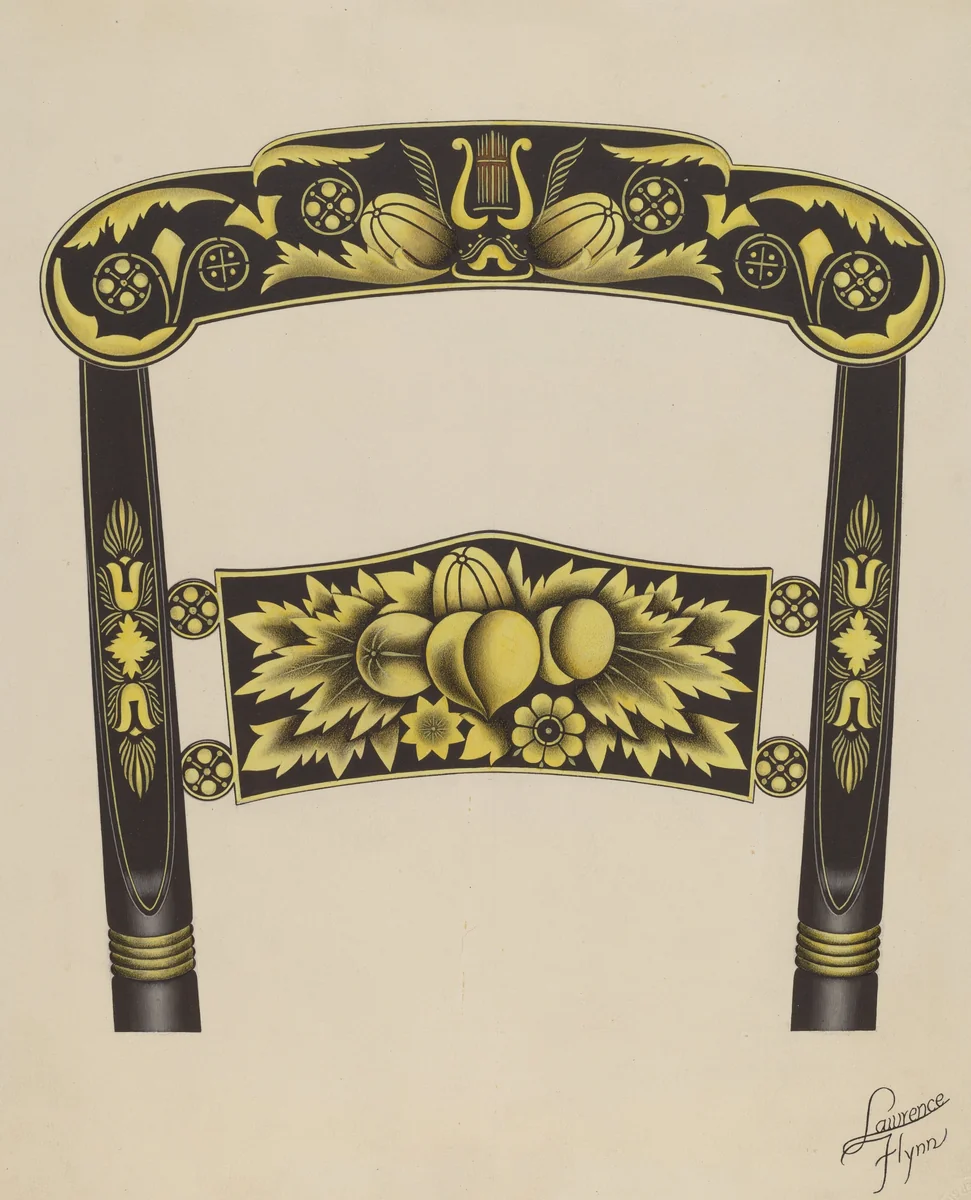 Hitchcock Chair Back by Lawrence Flynn, index of american design, 1936