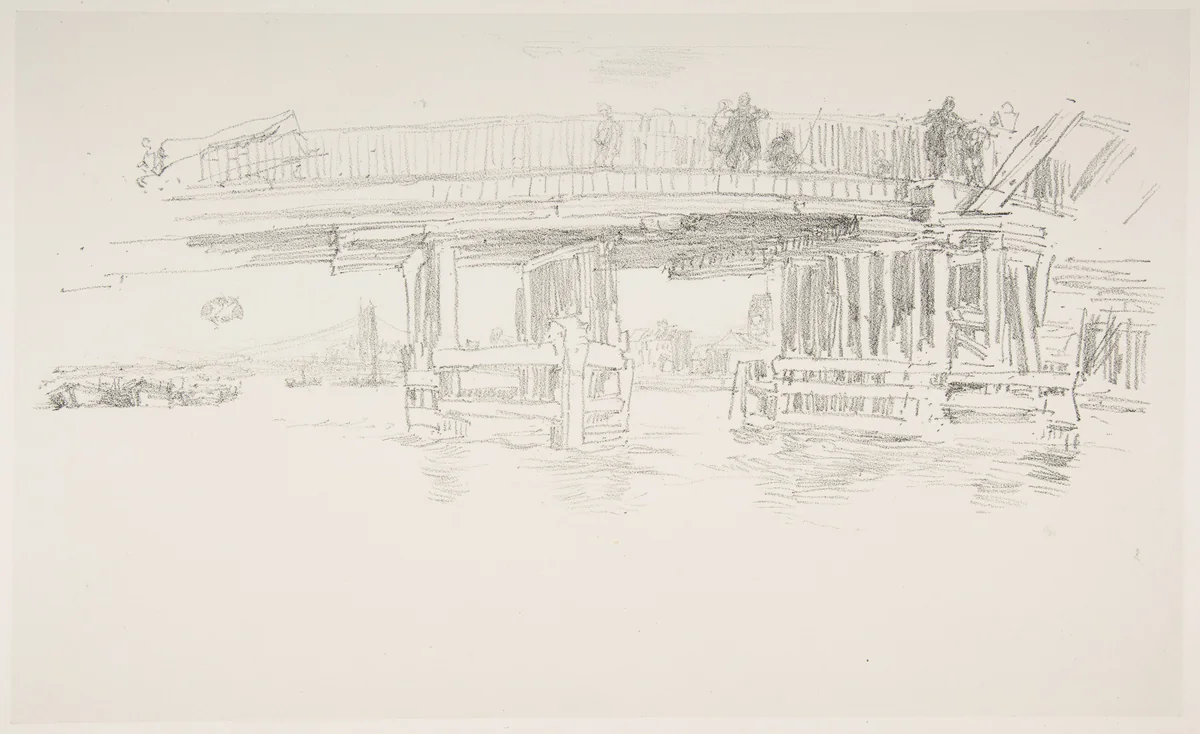 Old Battersea Bridge by James McNeill Whistler, print, 1879