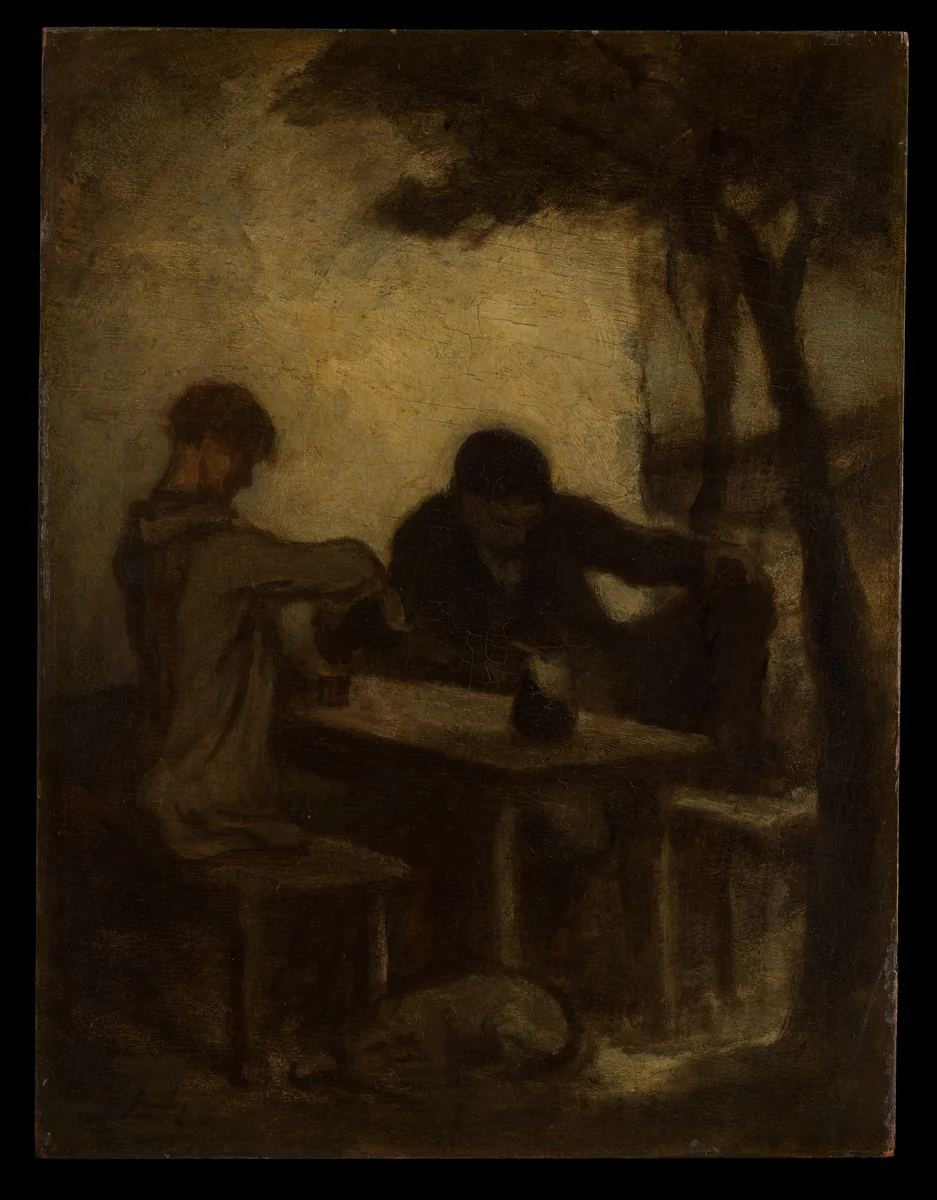 The Drinkers by Honoré Daumier, painting, 1841-1861