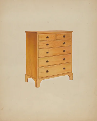Shaker Chest of Drawers by John W. Kelleher, index of american design, 1938