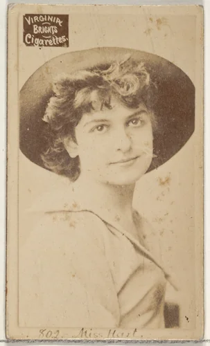 Card 802, Miss Hart, from the Actors and Actresses series (N45, Type 2) for Virginia Brights Cigarettes by Allen & Ginter, photograph, 1885-1891