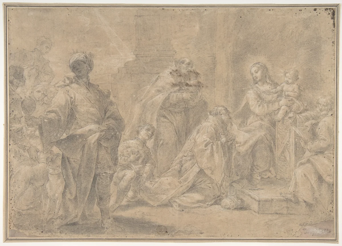 Adoration of the Magi by Ercole Graziani, drawing, 1688-1765