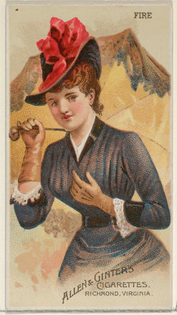 Fire, from the Parasol Drills series (N18) for Allen & Ginter Cigarettes Brands by Allen & Ginter, print, 1888