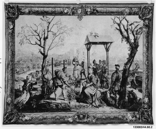 March from a set of The Months of Lucas by Master of the Months of Lucas, textile, 1732-1737