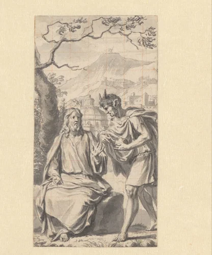 De verzoeking van Christus by Gerard de Lairesse, drawing, 1675-1680