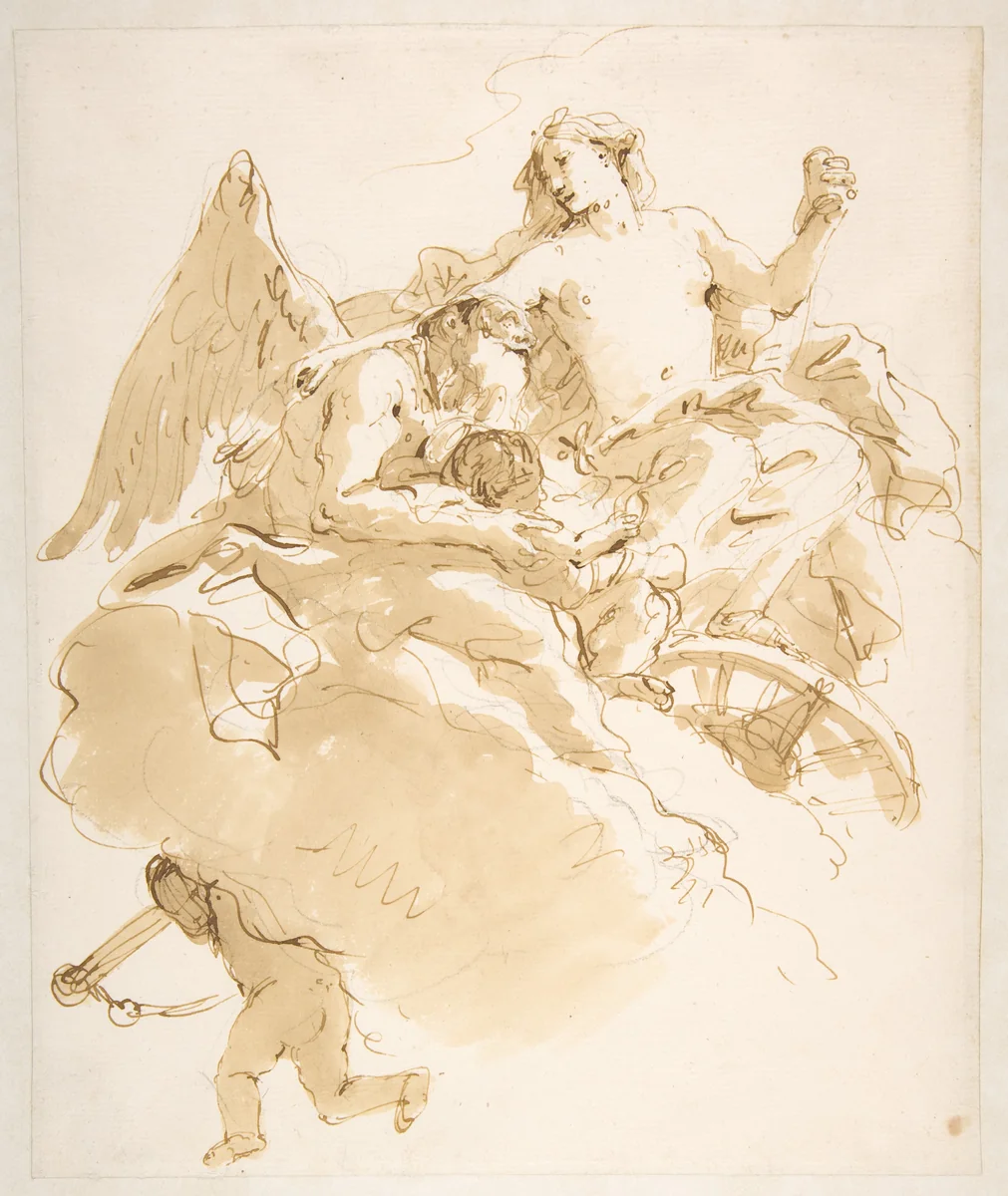 Venus Entrusting an Infant to Time by Giovanni Battista Tiepolo, drawing, 1696-1770