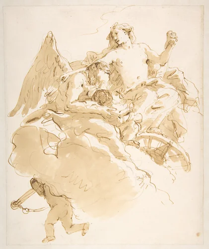 Venus Entrusting an Infant to Time by Giovanni Battista Tiepolo, drawing, 1696-1770