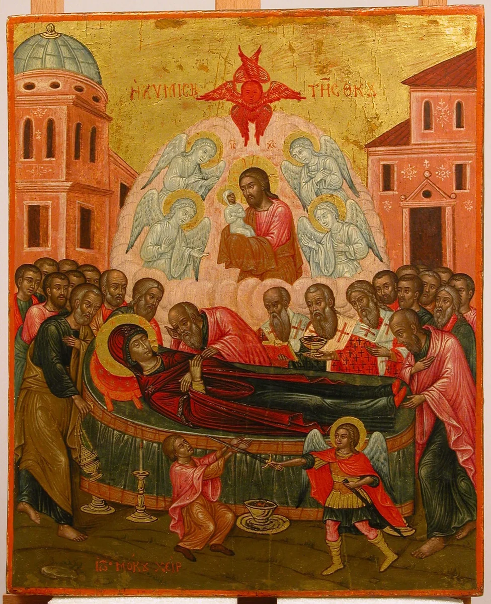 The Dormition of the Virgin by Ioannes Mokos, painting, 1680-1724