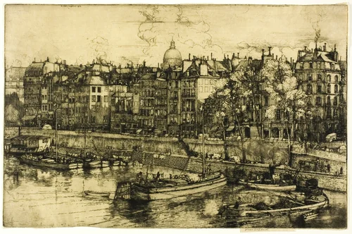 Quai des Grands Augustine, Paris by Donald Shaw MacLaughlan, print, 1906
