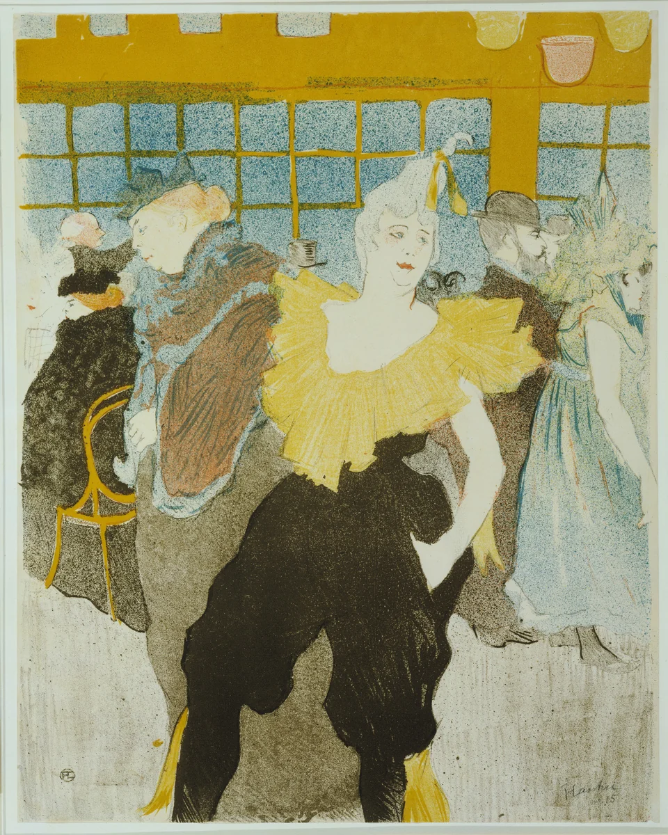 The Clowness at the Moulin Rouge (La Clownesse au Moulin Rouge) by Henri de Toulouse-Lautrec, print, 1897