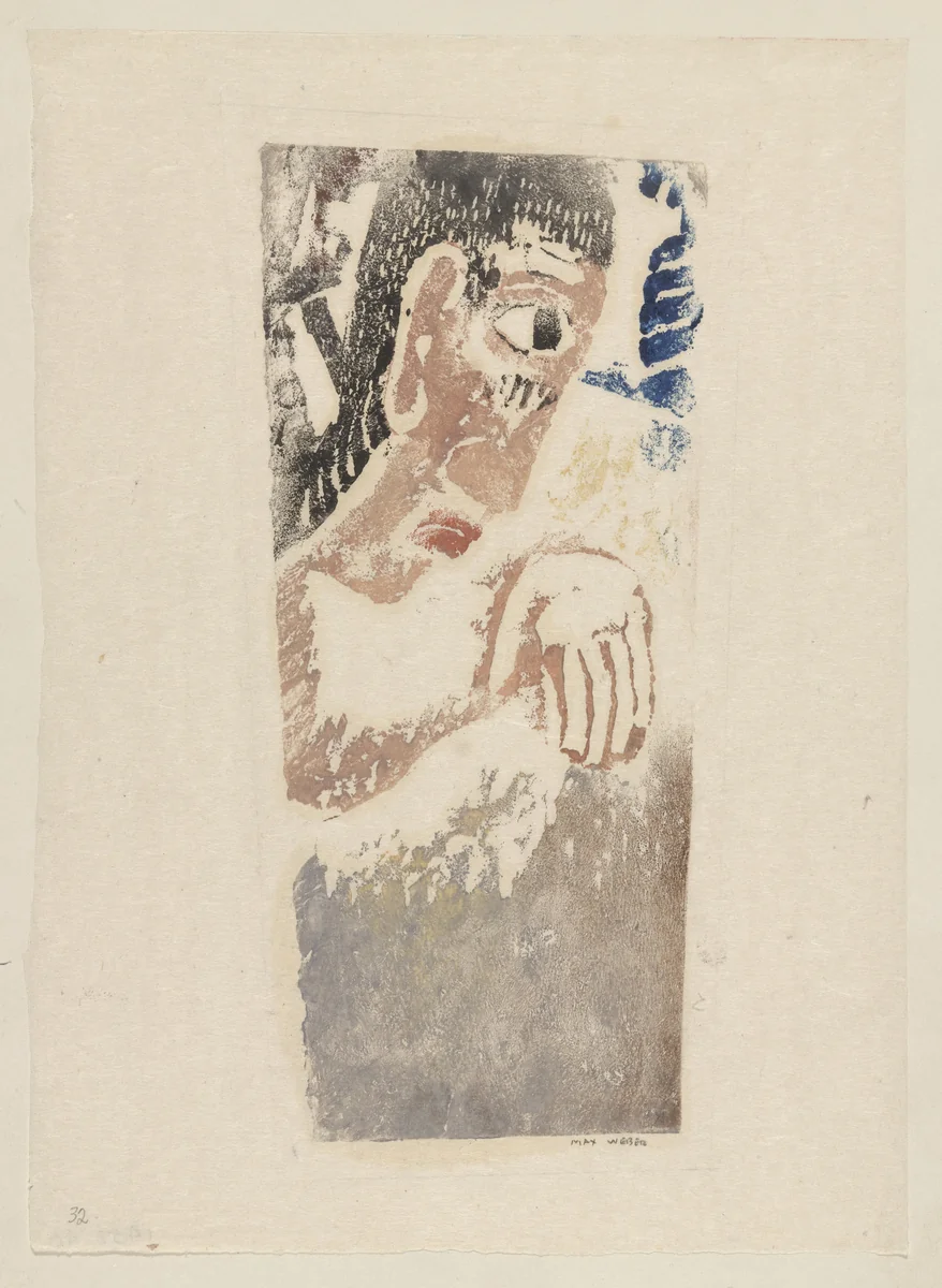 Large Primitive Head in Profile by Max Weber, print, 1920