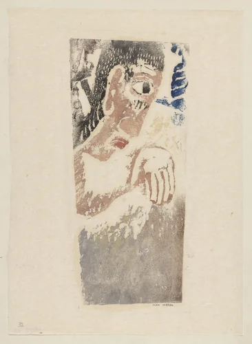 Large Primitive Head in Profile by Max Weber, print, 1920